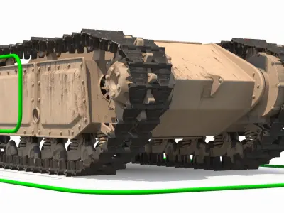 Tactical Mini Explosive Crawler Sand Used Rigged 3D model