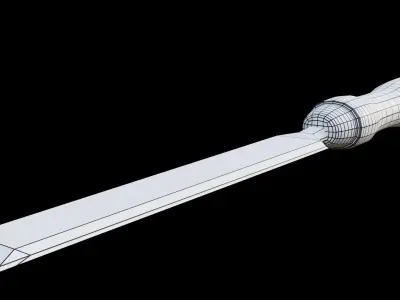 Onyx Damascus Chisel  Low-poly 3D model