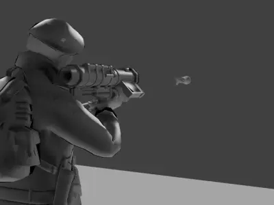 Soldier With RPG 3D model