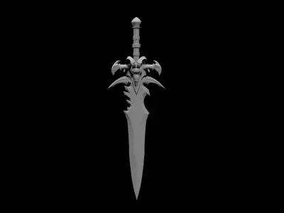 Frostmourne low poly sword Free low-poly 3D model