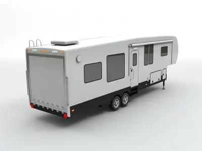 Fifth Wheel Travel Trailer Toy Hauler 2-Axle  3D model
