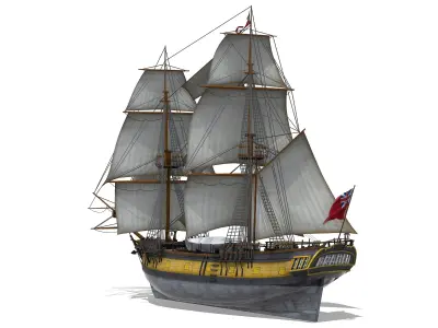 HMS Ontario 1780 Fully Furnished Low-poly 3D model