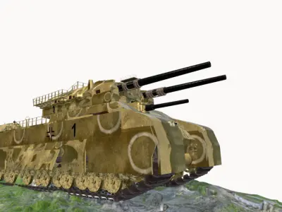 Landkreuzer P 1000  Ratte Low-poly 3D model