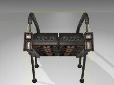 Futuristic Stairs - 8 - Rusty Textures Low-poly 3D model