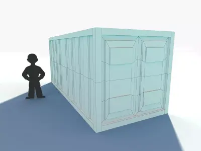 Shipping Container for Barge Cargo Ships Low-poly 3D model