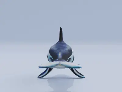 Orca Fish White Shark Low High Poly Low-poly 3D model
