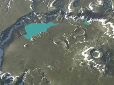 Volcanic Caldera With Lakes PBR environment 3D model
