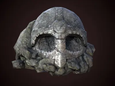 Statue helmet  Low-poly 3D model
