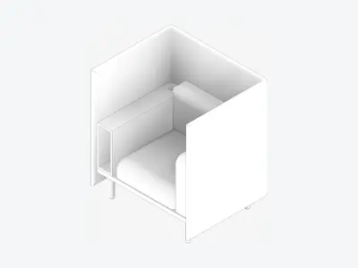 Sofa - Contemporary - Flame - Chair - Armrest Shelf - Left Low-poly 3D model