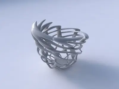 Bowl cylindrical with interlacing lattice pimp up top 2 3D model