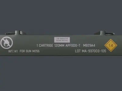 Ammo box tank shell 120mm Low-poly 3D model