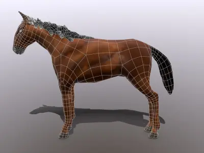 Horse Low-poly 3D model get