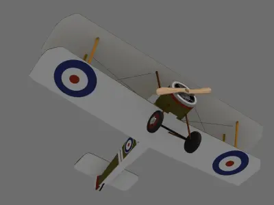 Sopwith F-1 Camel British Plane 3D model