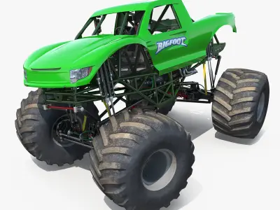 Monster Truck Bigfoot Generic Rigged 3D model purchase