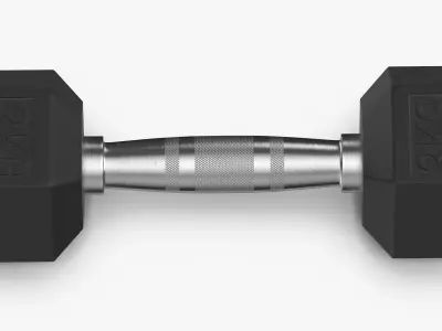 Rubber Dumbbell 3kg 3D model
