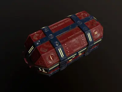 Sci-Fi Crate Free low-poly 3D model get