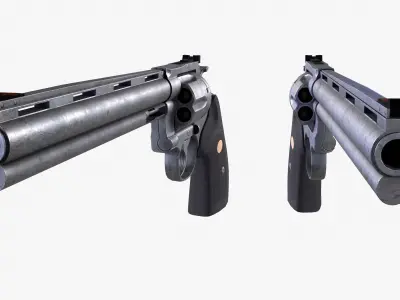 Revolver Low-poly 3D model shop