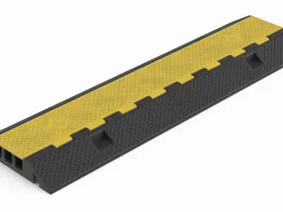 Multi-Channel Cable Protector With Internal Wiring Black Yellow 3D model