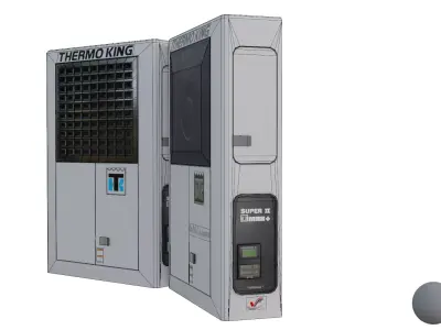 Thermo King Super II Refrigeration Unit Low-poly 3D model