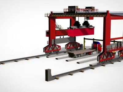 Overhead crane  3D model