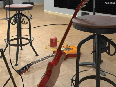  Portable Amplifier Micro with Electric Guitar 