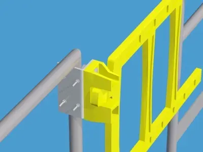 Double bar safety gate Free 3D model