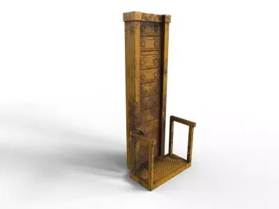 Post-apocalyptic elevator Low-poly 3D model