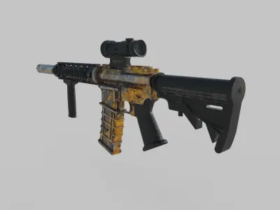 M4 rifle gun machine weapon 3D model