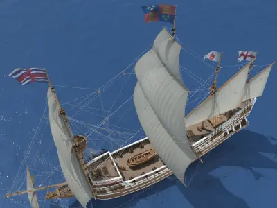 English Galleon HMS Revenge 1577 3D model