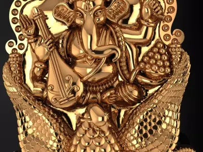 Ganesh pendant South Ganesh pendant gold pendant 3D print model