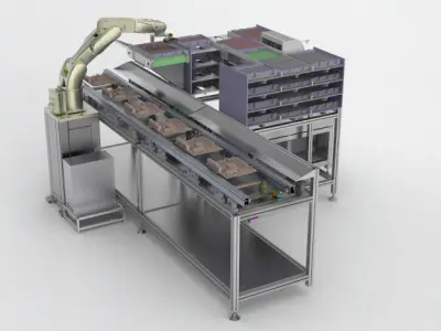 Automatic memory module assembly machine 3D model
