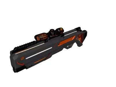 Futuristic SciFi Sniper Rifle 3D model