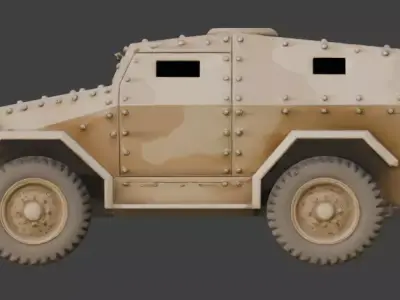 WWII Armored Recon Car  Model Low-poly 3D model