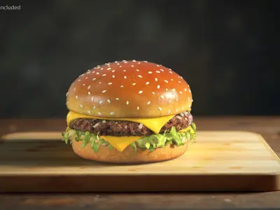 Sesame Bun Beef Burger 3D model