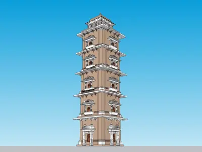 indian minar tower 3D model