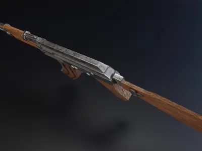 Ak47 Low Poly Model rifle Low-poly 3D model