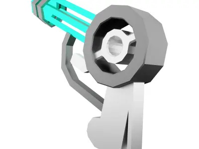 3d  game pistol low poly icon 3D model