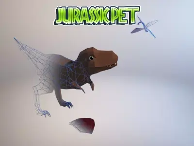 Tyrannosaurus jurassic pet Low-poly 3D model