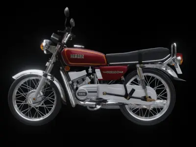 Yamaha rx 100 Low-poly 3D model