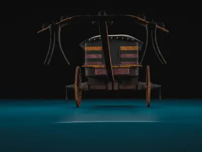 Ancient - Medieval Chinese Qin War Chariot with 4k textures 3D model
