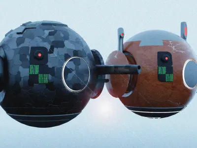 Drones spaceship flying in sky Free 3D model