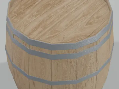 Light Toasted Lowpoly Burgundy Barrel Low-poly 3D model