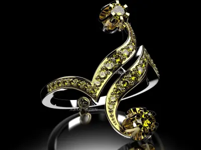 Antique DGNL Ring 3D print model