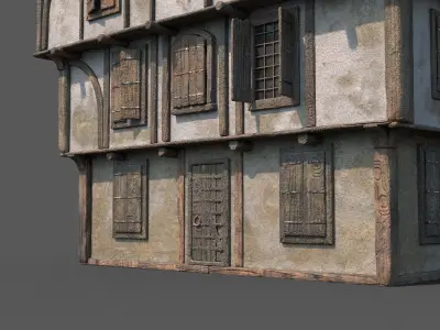 Medieval Village House 08 Low-poly 3D model