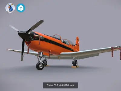 Pilatus PC-7 Mk-I With four livery 3D Model Collection