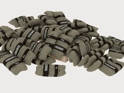 sacks pallet pile 1 3D model