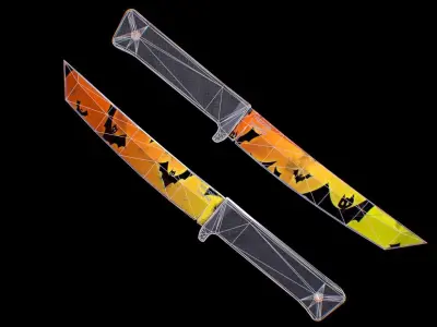 Cold Steel Recon Tanto Happy Halloween - Knife Low-poly 3D model