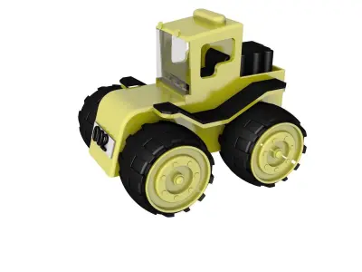 Yellow Tractor  3D model