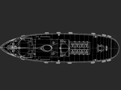 Tugboat  Low-poly 3D model