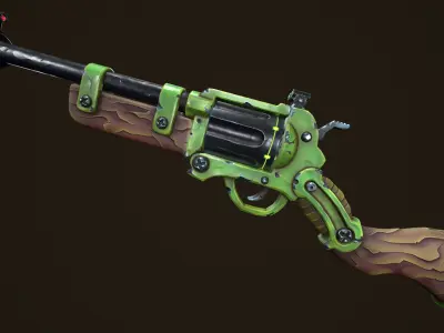 Modular combat rifle shotgun revolver Low-poly 3D model